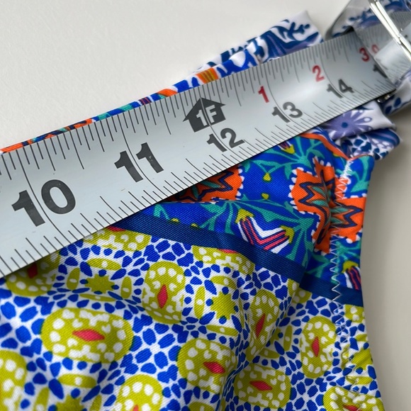 NWT Nanette Lepore patchwork bikini bottoms 8 siren tanga vivid blue orange lime - Picture 6 of 11